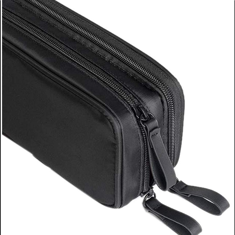 *LAST ONE* NEW Black & Hot Pink Double Zippered Side Nylon Cosmetics Travel Bag - Picture 6 of 8